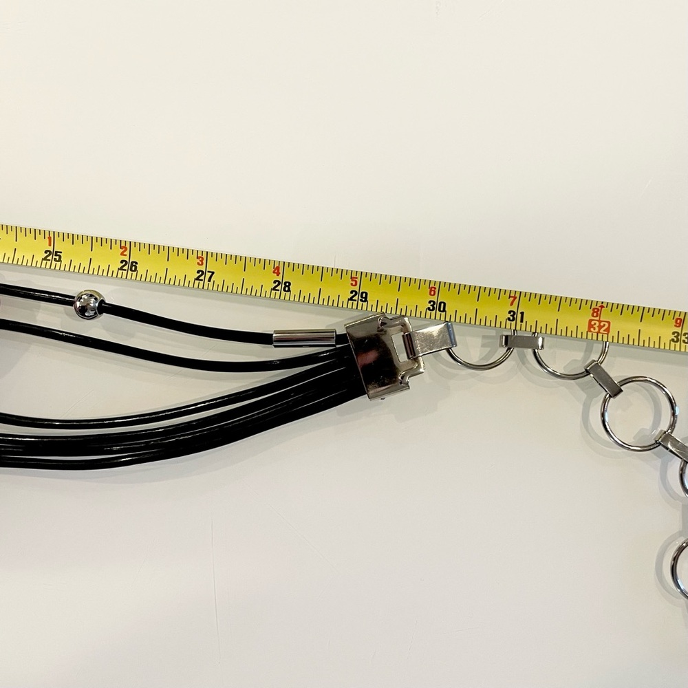 Vintage Silver Beaded Chain Adjustable Statement Belt - Picture 3 of 3